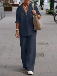 women-s-shirt-cotton-linen-sets-two-piec-dark-navy-3