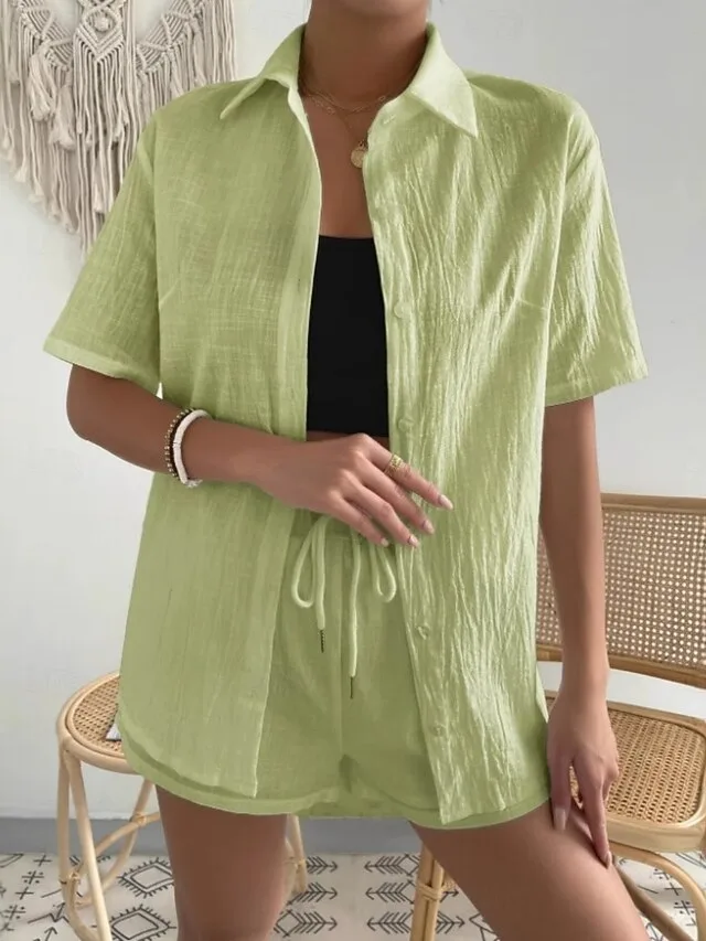 women-s-shirt-cotton-linen-sets-two-piec-green-4