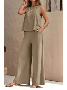 women-s-shirt-cotton-linen-sets-two-piec-khaki-4