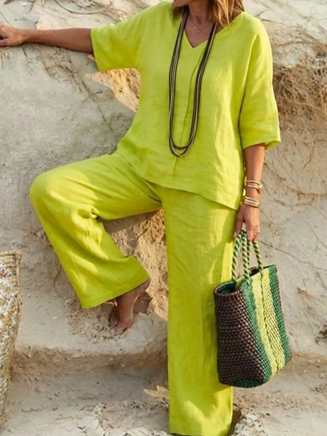 women-s-shirt-cotton-linen-sets-two-piec-light-green-1