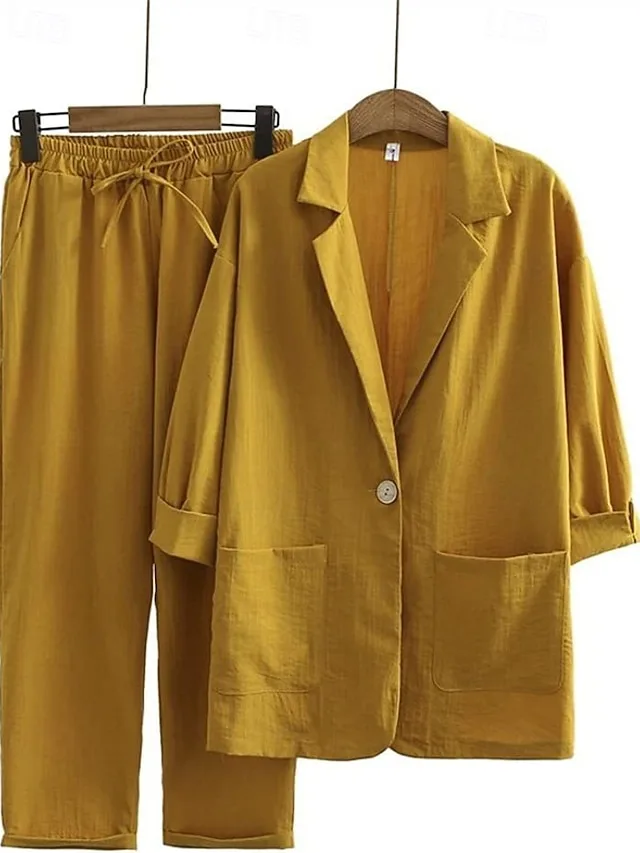 women-s-shirt-cotton-linen-shirts-blouse-yellow-4