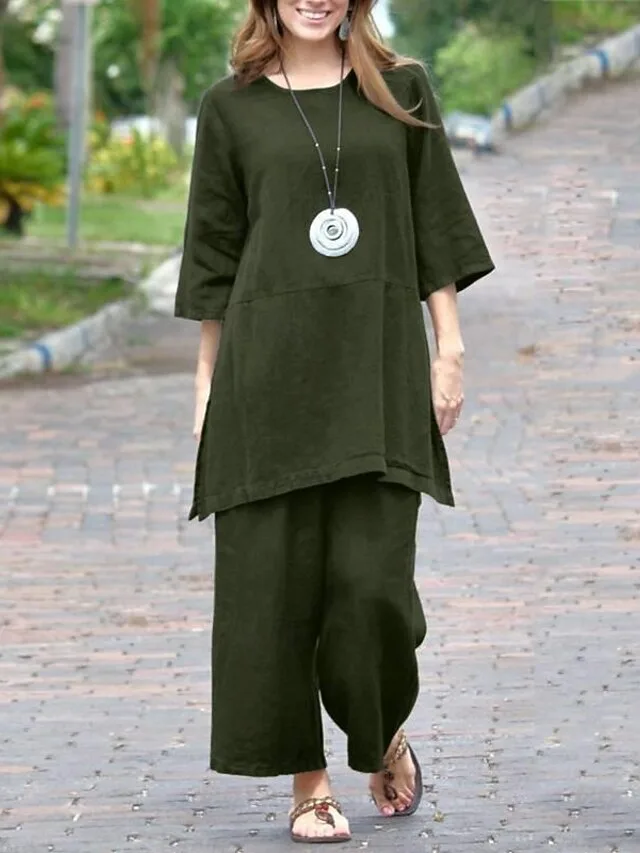women-s-shirt-cotton-linen-shirts-set-2-army-green-3