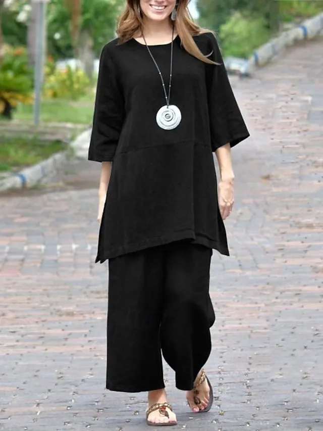 women-s-shirt-cotton-linen-shirts-set-2-black-4