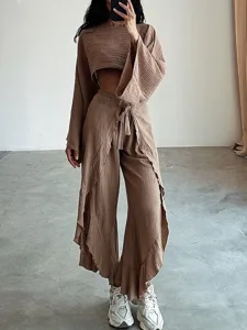 women-s-shirt-two-piece-sets-linen-blend-brown-4