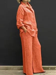 women-s-two-piece-sets-cotton-blend-sets-orange-7