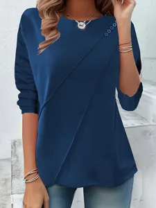 womens-t-shirt-langarm-einfarbig-stylish-blau-1