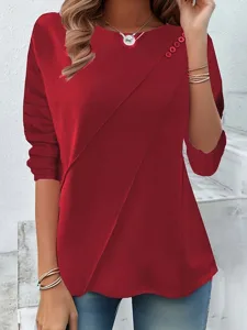 womens-t-shirt-langarm-einfarbig-stylish-rote-6