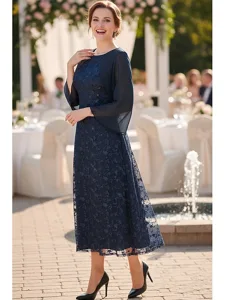 a-linie-knochellange-partykleid-cocktail-dunkelmarine-5