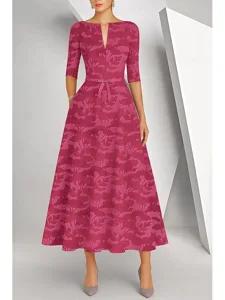 a-linie-knochellange-partykleid-cocktail-fuchsie-7