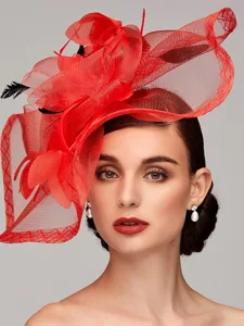 blumen-feder-netz-kentucky-derby-hut-fas-rot-26