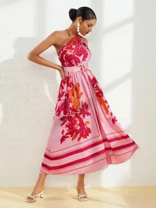 damen-druckkleid-maxikleid-rosa-armellos-rosa-1