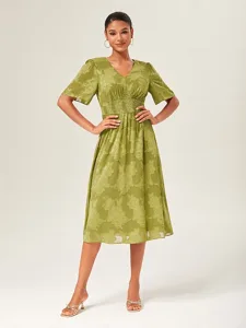 damen-elegantes-kleid-grun-kurzarm-jacqu-grun-1