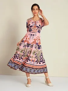 damen-elegantes-kleid-midikleid-rosa-kur-rosa-1
