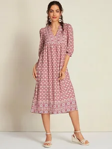 damen-ethnokleid-lockeres-kleid-maxiklei-rosa-15