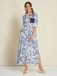 damen-hemdblusenkleid-druckkleid-maxikle-marineblau-7
