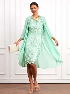 damen-knielanges-kleid-kleid-set-a-linie-hellgrun-1