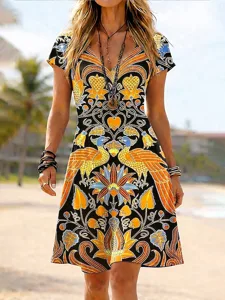 damen-knielanges-kleid-sommerkleid-t-shi-orange-2