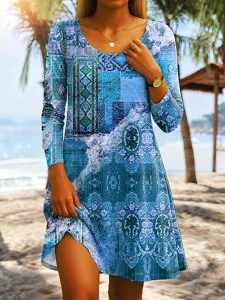 damen-knielanges-kleid-t-shirt-kleid-a-l-blau-2