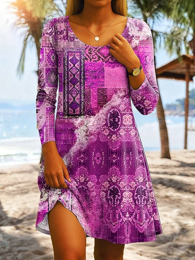 damen-knielanges-kleid-t-shirt-kleid-a-l-rosa-3