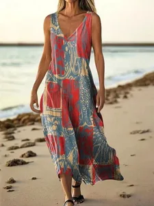 damen-langes-kleid-maxikleid-freizeitkle-rote-1