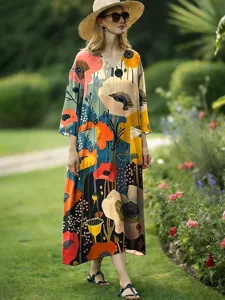damen-maxi-kleid-leinenoptik-atmungsakti-gelb-3