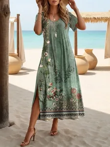 damen-maxi-kleid-t-shirt-kleid-tee-kleid-salbeigrun-1