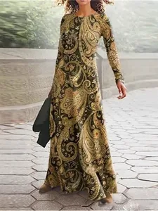 damen-maxi-kleid-vintage-bohemian-a-lini-gelb-3