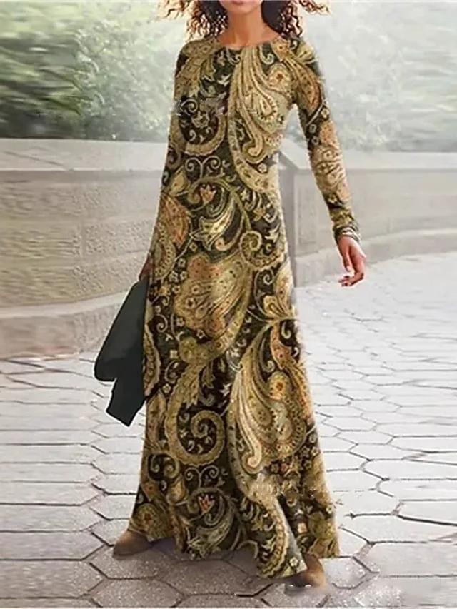 damen-maxi-kleid-vintage-bohemian-a-lini-gelb-3