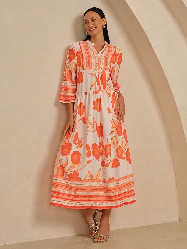 damen-maxikleid-orange-satin-lockere-pas-orange-1