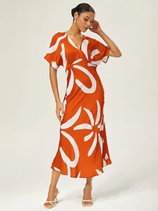 damen-maxikleid-satin-abstrakter-platzie-orange-1