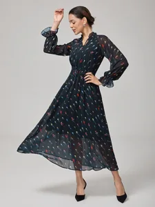 damen-maxikleid-schwarz-chiffon-papagei-schwarz-1