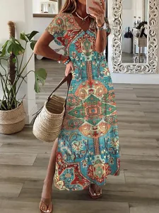 damen-maxikleid-sommerkleid-t-shirt-klei-orange-1