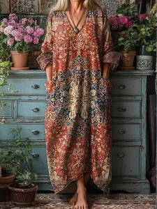 damen-midi-kleid-boho-a-linie-kleid-urla-blau-3