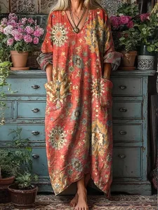 damen-midi-kleid-boho-a-linie-kleid-urla-rote-1