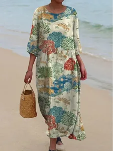 damen-midi-kleid-leinenahnlich-atmungsak-hellblau-3