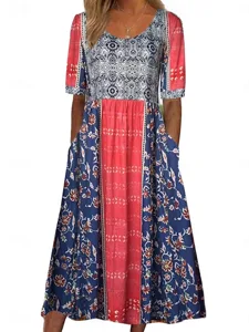 damen-midikleid-a-linie-kleid-figurbeton-fuchsie-8