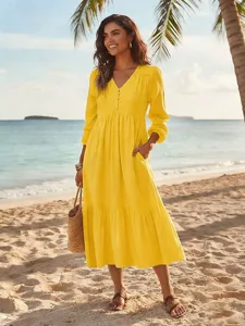 damen-midikleid-a-linie-kleid-sommerklei-gelb-2