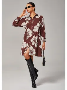 damen-midikleid-braun-blumendruck-viskos-braun-1