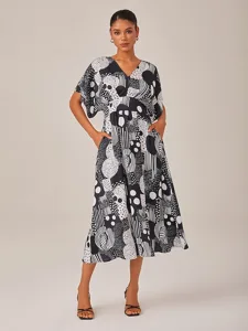 damen-midikleid-chiffon-schwarz-wei-kurz-schwarz-wei-1