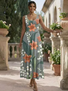 damen-midikleid-sommerkleid-a-linie-klei-orange-2