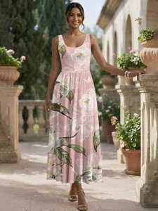 damen-midikleid-sommerkleid-a-linie-klei-rosa-3