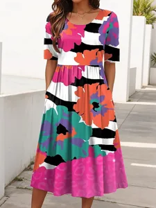 damen-midikleid-sommerkleid-faltenkleid-purpur-3