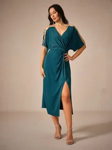 damen-midikleid-strickkleid-elegant-stil-tintenblau-1