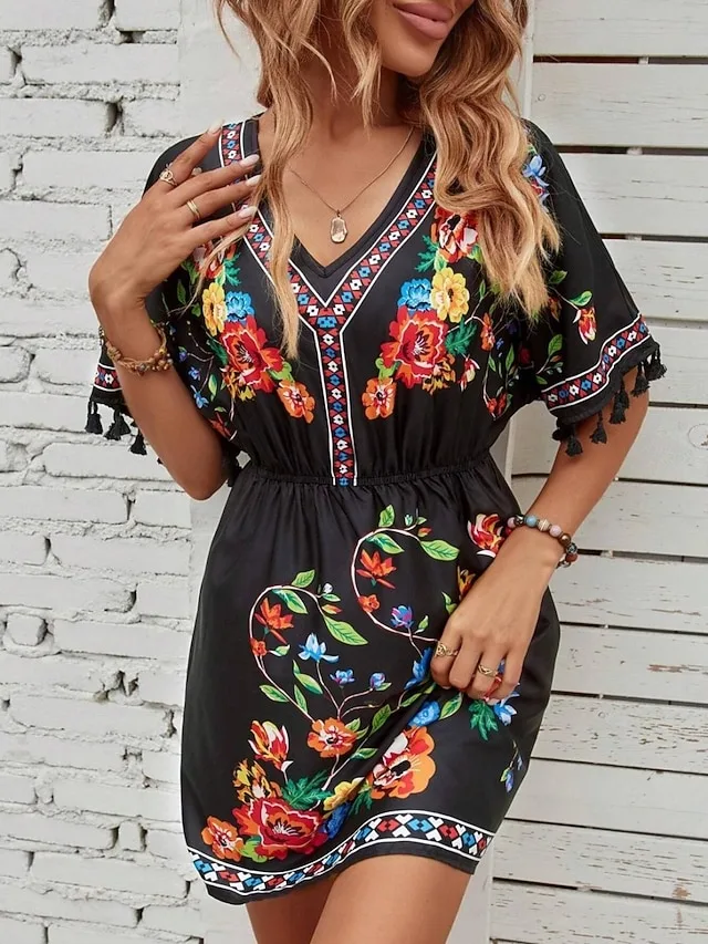 damen-minikleid-boho-kleid-freizeitkleid-schwarz-5