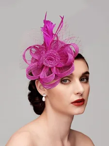 fascinator-hute-kopfschmuck-federn-netz-fuchsie-5