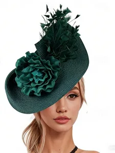 fascinator-polyester-hochzeit-geburtstag-dunkelgrun-5