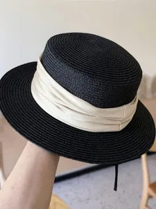 hute-polyester-stroh-strohhut-sonnenhut-schwarz-2