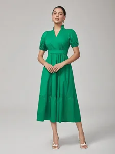 weiblich-freizeitkleid-grun-kurze-armel-default-6