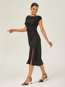 weiblich-freizeitkleid-schwarz-kappenarm-schwarz-1
