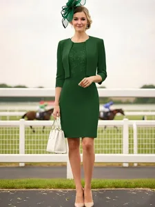 zweiteilig-schlauchkleid-kleid-sets-knie-grun-schwarz-9